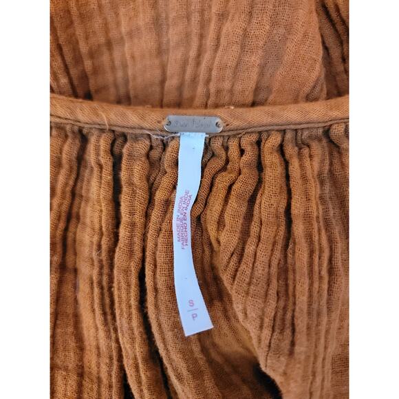 Free People Sunday Stroll Maxi Dress Button down Tiered Oversized Embroidered S - Picture 9 of 9